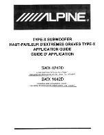 Preview for 1 page of Alpine SWX-1242D Quick Manual