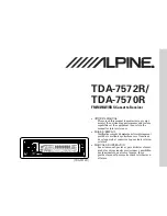 Alpine TDA-7570R Owner'S Manual preview