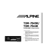 Preview for 1 page of Alpine TDM-7544R Owner'S Manual