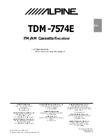 Alpine TDM-7574E Owner'S Manual preview