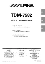 Alpine TDM-7582 Owner'S Manual preview