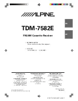 Предварительный просмотр 1 страницы Alpine TDM-7582E Owner'S Manual