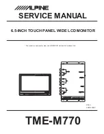 Preview for 1 page of Alpine TME-M770 Service Manual