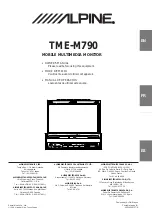 Alpine TME-M790 Owner'S Manual предпросмотр