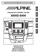 Preview for 1 page of Alpine X800D-S906 Installation Manual