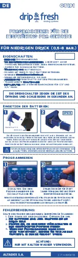 Preview for 5 page of altadex Drip & Fresh C5191 Quick Start Manual