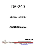 Предварительный просмотр 1 страницы Altair DA-240 Owner'S Manual