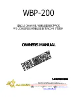 Предварительный просмотр 1 страницы Altair WB-200 SERIES Owner'S Manual