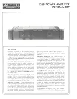 Предварительный просмотр 1 страницы Altec Lansing 1268 POWER AMPLIFIER Manual