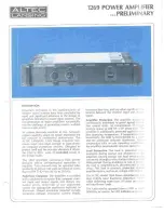 Предварительный просмотр 1 страницы Altec Lansing 1269 POWER AMPLIFIER Manual