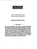 Предварительный просмотр 14 страницы Altec Lansing 1407A POWER AMPLIFIER Manual