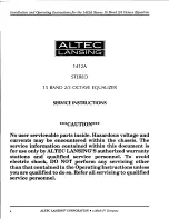 Предварительный просмотр 10 страницы Altec Lansing 1412A SIGNAL PROCESSING Manual