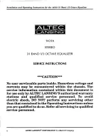 Предварительный просмотр 10 страницы Altec Lansing 1431A SIGNAL PROCESSING Manual