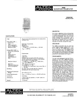 Altec Lansing 1588B SIGNAL PROCESSING Manual предпросмотр