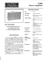 Предварительный просмотр 1 страницы Altec Lansing 1590E POWER AMPLIFIER Manual