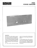 Предварительный просмотр 3 страницы Altec Lansing 1594C POWER AMPLIFIER Operating Instructions Manual