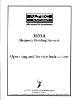 Предварительный просмотр 5 страницы Altec Lansing 1631A SIGNAL PROCESSING Manual