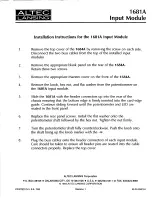 Preview for 1 page of Altec Lansing 1681A SIGNAL PROCESSING Manual