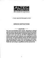 Предварительный просмотр 18 страницы Altec Lansing 1700C SIGNAL PROCESSING Manual