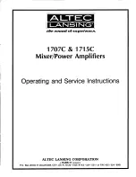 Preview for 7 page of Altec Lansing 1707C MIXER AMPLIFIER Operating And Service Instructions