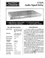 Preview for 1 page of Altec Lansing 1742A SIGNAL PROCESSING Manual