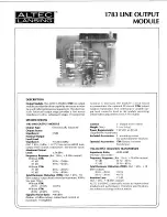 Altec Lansing 1783 SIGNAL PROCESSING Manual предпросмотр