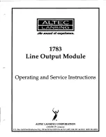 Предварительный просмотр 3 страницы Altec Lansing 1783 SIGNAL PROCESSING Manual