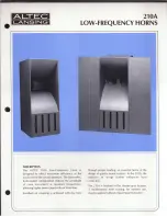Preview for 1 page of Altec Lansing 210A LF SPEAKER CABINET Manual