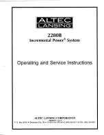 Preview for 5 page of Altec Lansing 2280B POWER AMPLIFIER Manual