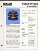 Предварительный просмотр 1 страницы Altec Lansing 288-16K HF DRIVER Manual