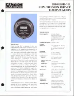 Altec Lansing 288-16L HF DRIVER Manual предпросмотр