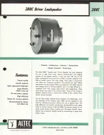 Предварительный просмотр 1 страницы Altec Lansing 288C HF DRIVER Manual