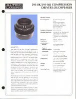 Предварительный просмотр 1 страницы Altec Lansing 291-16K HF DRIVER Manual