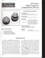 Preview for 1 page of Altec Lansing 299 HF DRIVERS Manual