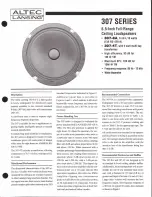 Preview for 1 page of Altec Lansing 307 CEILING SPEAKERS Manual