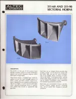 Preview for 1 page of Altec Lansing 311-60 HF HORN Manual