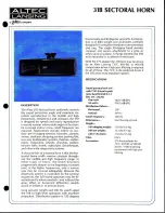 Altec Lansing 31B HF HORN Manual preview