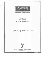 Altec Lansing 3300A MIXING CONSOLES Operating Instructions Manual preview