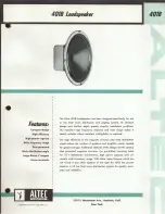 Preview for 1 page of Altec Lansing 401B CEILING SPEAKER Manual