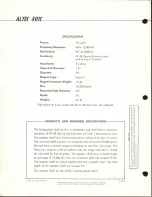 Preview for 2 page of Altec Lansing 401C Specification Sheet