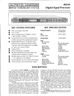 Altec Lansing 4024A SIGNAL PROCESSING Manual preview