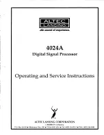 Preview for 5 page of Altec Lansing 4024A SIGNAL PROCESSING Manual