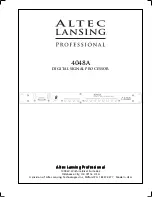 Предварительный просмотр 1 страницы Altec Lansing 4048A SIGNAL PROCESSING Manual