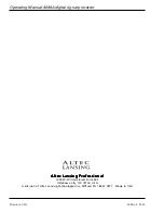 Предварительный просмотр 20 страницы Altec Lansing 4048A SIGNAL PROCESSING Manual