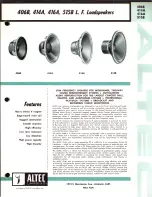 Предварительный просмотр 1 страницы Altec Lansing 406B LF SPEAKER Manual