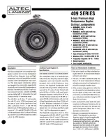 Altec Lansing 409 CEILING SPEAKERS Manual preview