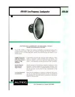 Altec Lansing 416 LF SPEAKER Manual предпросмотр