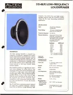 Altec Lansing 515-8LFE LF SPEAKER Manual preview