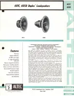 Altec Lansing 601C DUPLEX SPEAKERS Manual preview