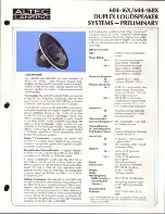 Предварительный просмотр 1 страницы Altec Lansing 604-168X DUPLEX SPEAKER Manual